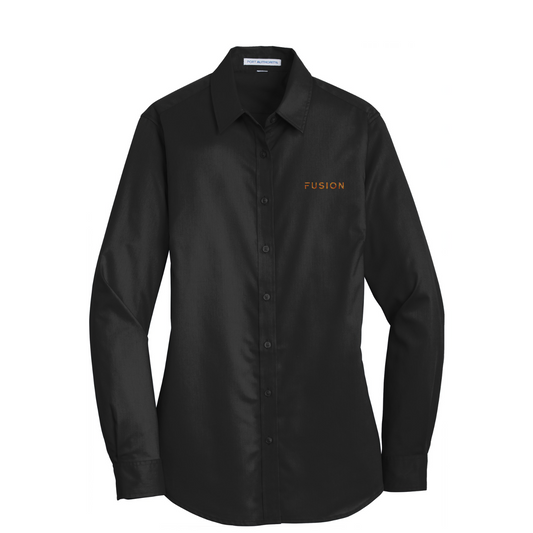 Port Authority Women's SuperPro Twill Shirt — Black