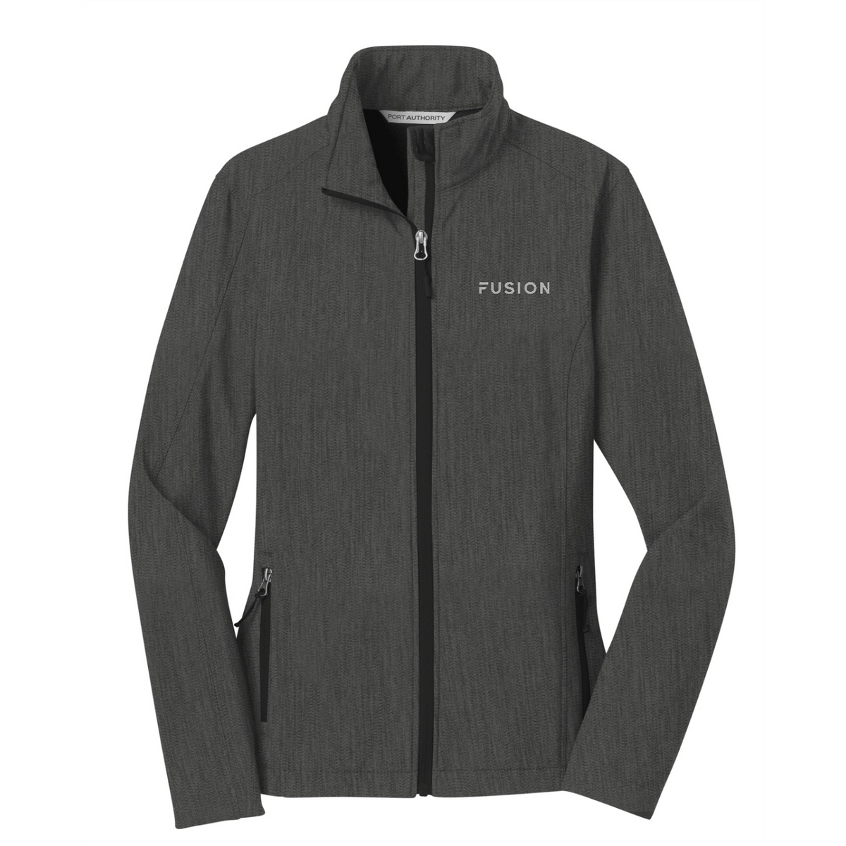 Port Authority Women's Core Soft Shell Jacket — Black Charcoal Heather