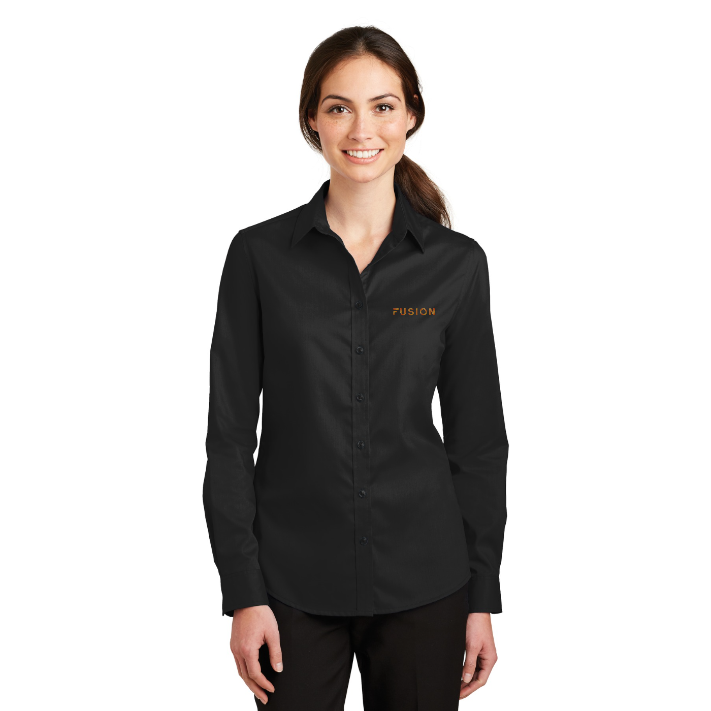 Port Authority Women's SuperPro Twill Shirt — model