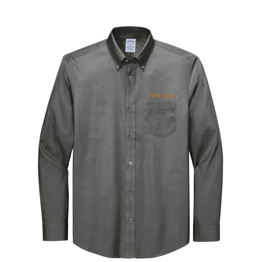 Brooks Brothers Wrinkle-Free Stretch Pinpoint Shirt — Deep Black